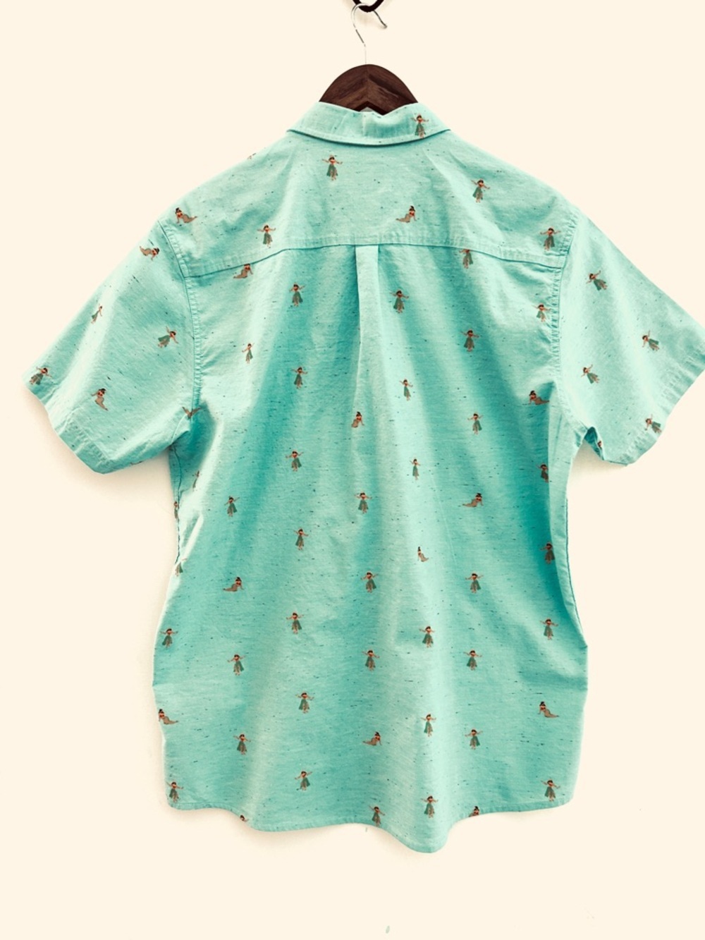 Rip Curl Hawaiian Print Button Down Shirt Large Teal Surf Beach Short Sleeve - Picture 6 of 7